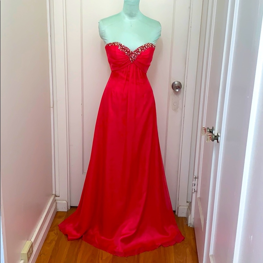 Pink strapless gown